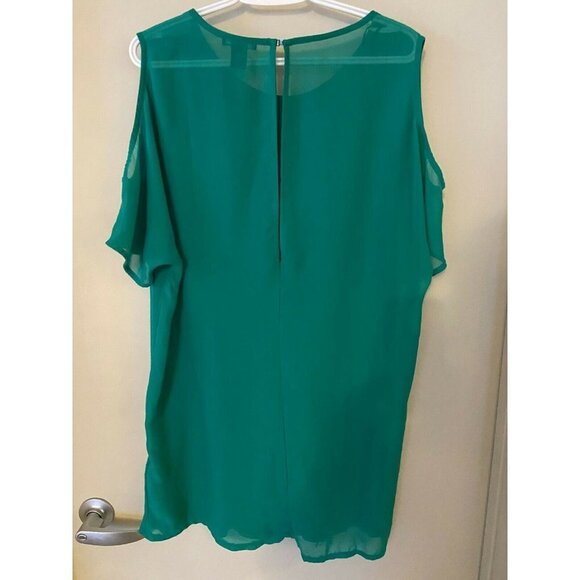 H&M Women's Cold Shoulder Green Tunic Top Size L - Picture 5 of 8